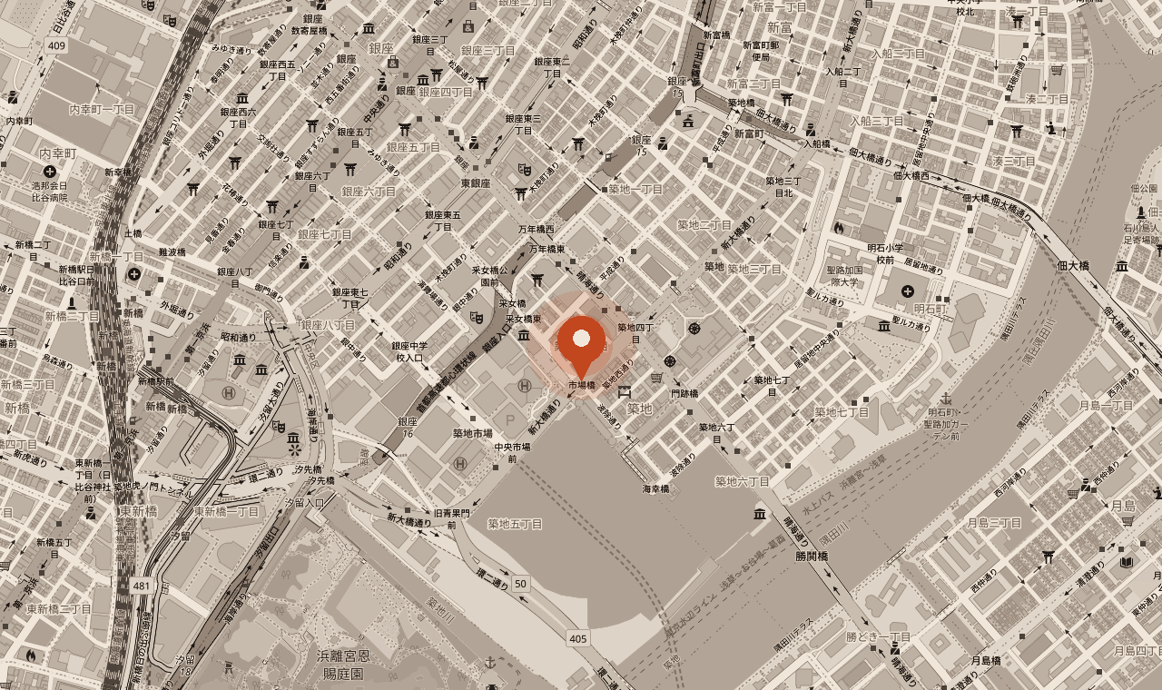 地図: 築地4-13-18